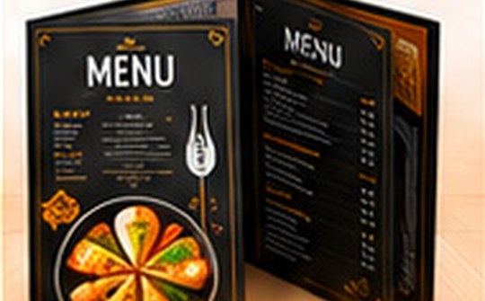Esempio di menù da tavolo: menù e segnatavolo per ristoranti