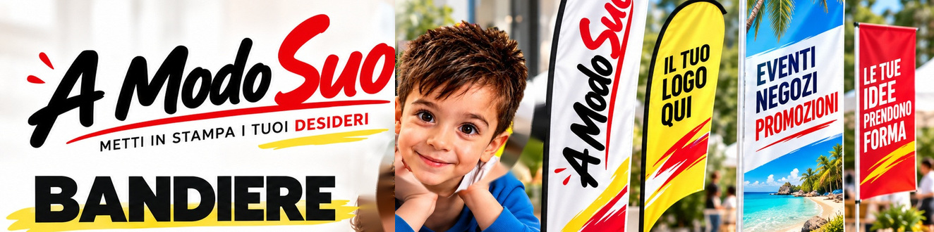 Bandiere pubblicitarie personalizzate a vela e a goccia AmodoSuo